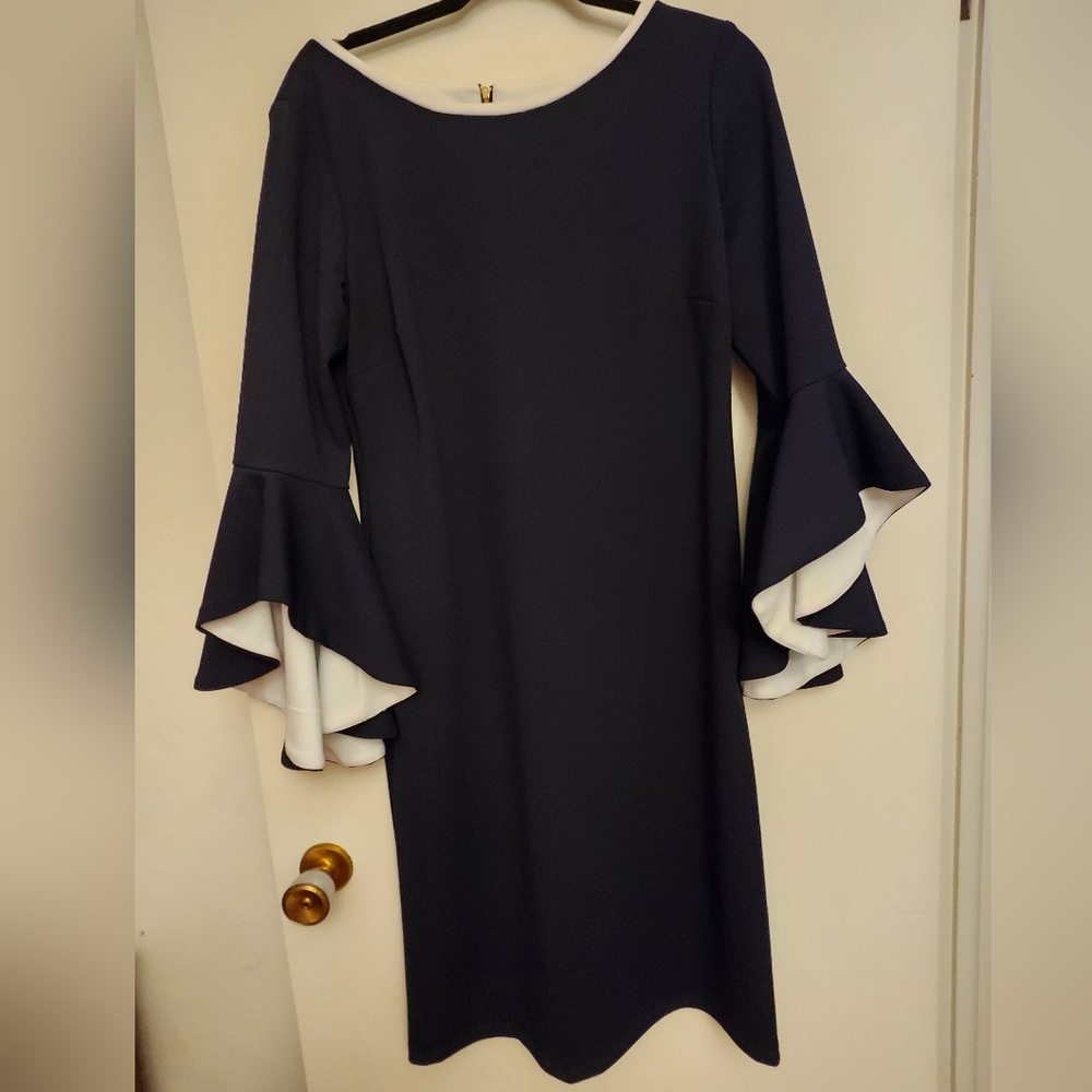 EUC Navy Bell Sleeve Dress